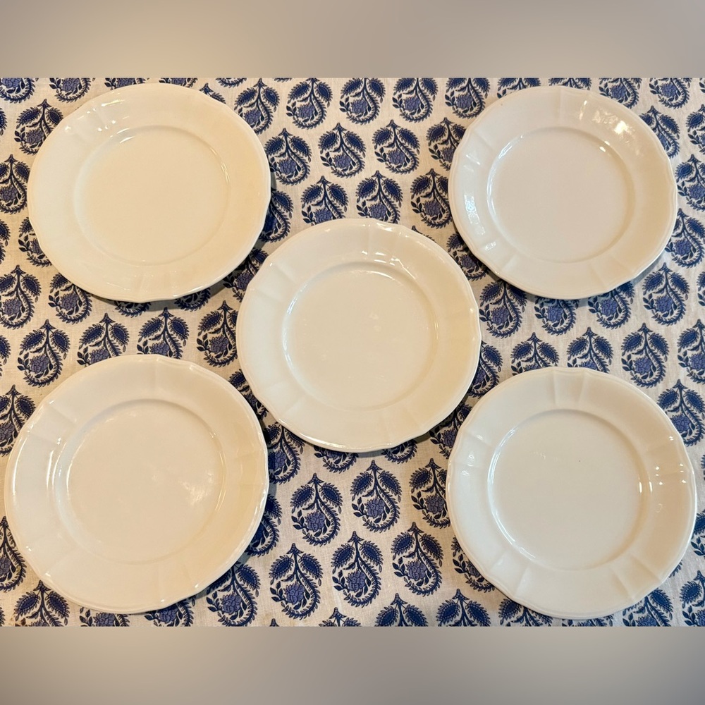 VTG Set of 5 Oscar de La Renta White Classic Tradition Dinner Plate Set 10.5”